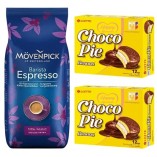 Кофе зерно и 2 коробки печенья с бананом